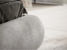 Сиво-бежово двойно легло 160x200 cm тапицирано с място за съхранение с включена подматрачна рамка Maumere – Maison de Rêve