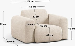 Тъмносин фотьойл от плат букле Molino - Micadoni Home