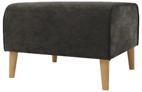 Тъмносиво кадифено столче за крака Carole - Ropez