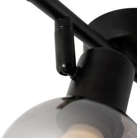 Интелигентен таванен прожектор черен с димно стъкло с 2 Wifi P45 - Vidro