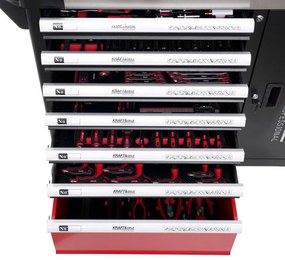 Работническа количка за инструменти 299бр - 7 чекмеджета + шкаф KD1068