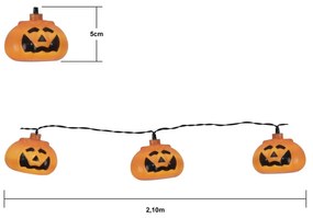 Светлинна верига на батерии с дължина 210 cm, 8 броя крушки Halloween – Star Trading