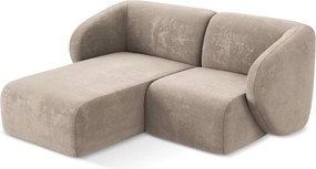 Светлокафяв шенилов ъглов диван (ляв ъгъл) Lani – Makamii
