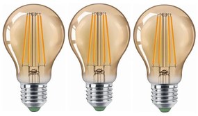 К-кт 3x LED Крушка CLASIC AMBER A60 E27/9W/230V 2200K - Brilagi