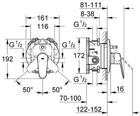 Exterior parts of bathroom faucet Euпрътisc Cosmopolitan