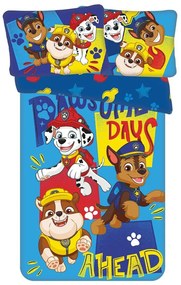 Синьо памучно детско спално бельо 100x135 cm Paw Patrol "Pawsome days ahead" – Jerry Fabrics