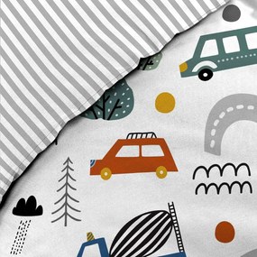 Бяло единично памучно детско спално бельо 140x200 cm Pti Bolide – douceur d'intérieur