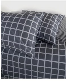 Сиво единично спално бельо от памук Renforcé 140x200 cm Linear Calm Geometric – Mila Home Luxury