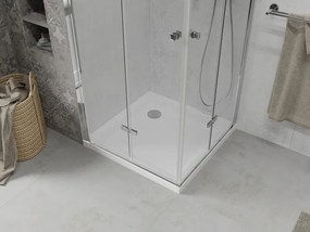 Mexen Lima Двукабинен сгъваем душ 90 x 90 см, прозрачен, хром + корито Flat