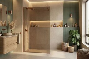 Параван за душ Rea Flexi Brown / Brush Copper 110