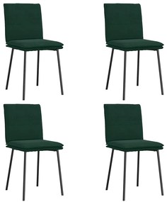 3315346 vidaXL Трапезни столове, 4 бр, тъмнозелени, кадифе