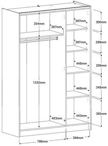 Гардероб Peonia 3 врати