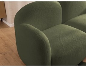 Зелен ъглов диван от прежда с примки от букле (десен ъгъл) Orbit – Ropez