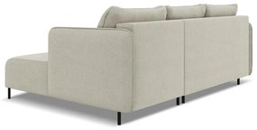 Бежов разтегателен ъглов диван с място за съхранение (десен ъгъл) Luana – Makamii