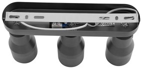 Кръгъл таванен прожектор тъмно сив GU10 50mm 3-светлинен - Stanley