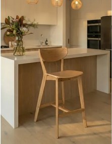 РОКСИ Естествен дъб - ДЪРВЕН ХОКЕР БАР СТОЛ 95 cm ЗА КУХНЯ ХОЛ РЕСТОРАНТ РЕТРО