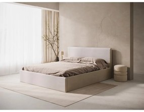 Бежова тапицирана табла за легло 210,5x100 cm Remo – Micadoni