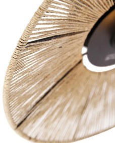 Ръстичен таванен аплик черен с въже - Sacha