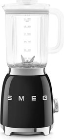Блендер Smeg BLF03BLEU, 800W, 1.5 л, 18000 об/мин, 4 програми, 4 скорости + Пулс, Неръждаема стомана, Черен