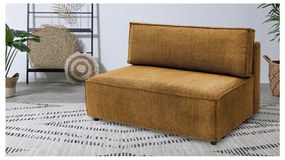 Модул за диван от велур в цвят горчица, централна част Nihad modular - Bobochic Paris