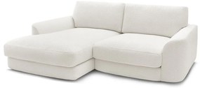 Бял ъглов диван от прежда с примки от букле (ляв ъгъл) Leonore – Bobochic Paris