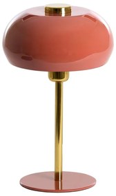 Настолна лампа в цвят сьомга с метален абажур (височина 34 cm) Surin – Light &amp; Living