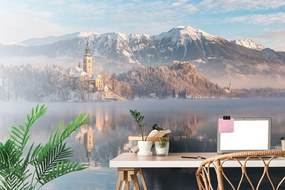 Фототапет – Църква край езерото Блед в Словения