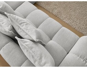 Светлосив шенилов сгъваем/с място за съхранение ъглов диван (десен ъгъл/L форма) Everest – Bobochic Paris