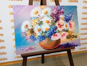 Картина на платно – Маслена живопис на летни цветя