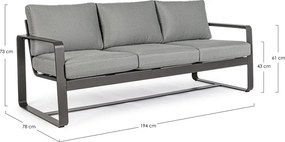 Сив алуминиев градински диван Merrigan – Bizzotto