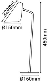 Бяла настолна лампа , височина 45 cm Lisboa - SULION