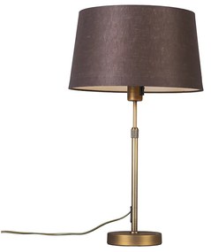 Настолна лампа бронз със сянка кафяво 35 см регулируема - Parte