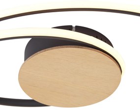 Дизайнерска таванна лампа дърво вкл. LED 3-степенно димиране - Rowan