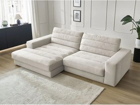 Бежов кадифен ъглов диван (ляв ъгъл) Sierra – Bobochic Paris