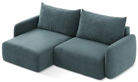 Тюркоазен разтегателен ъглов диван с място за съхранение (ляв ъгъл) Kalena – Makamii