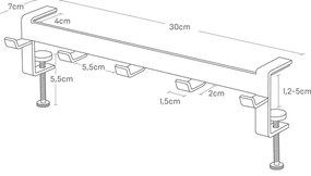 Матово черно регулируема стоманена кука Tower – YAMAZAKI