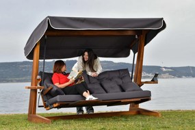 Градински троен люлеещ се стол Luna Deluxe 2600, цвят Антрацит