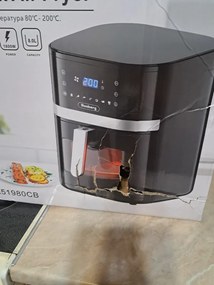 Втора ръка: Фритюрник с горещ въздух AirFryer Rosberg R51980CB, 1800W, 8 л, 7 програми, Таймер, Черен
