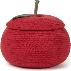 Червена текстилна детска кошница за играчки ø 28x20 cm Apple – Lorena Canals