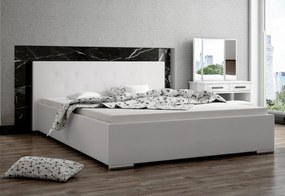Тапицирано легло ROGGER, 160x200, бяло еко кожа