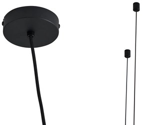 Модерен висящ лампион черен с димно стъкло 5 светлини - Hybrid