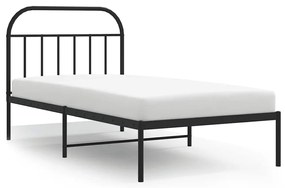 353630 vidaXL Метална рамка за легло с горна табла, черна, 100x200 см