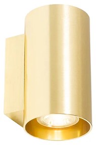 Модерна стенна лампа златиста кръгла 2-светлина - Sandy