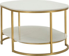 Бяла/златистa масичка за кафе с мраморна плоча 60x90 cm Izmir – Mauro Ferretti