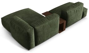 Зелен кадифен модулен ъглов диван (десен ъгъл) Martina – Micadoni