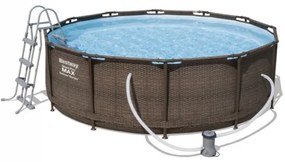 Bestway - Басейн с тръбна конструкция Rattan Power Steel кръгъл 366 x 100см