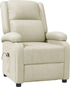 344182 vidaXL Масажен стол, кремав, изкуствена кожа