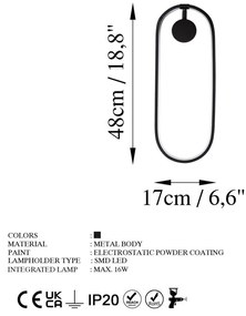 Черна LED стенна лампа Can – Opviq lights