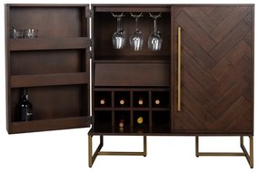 Шкаф за вино от екзотично дърво за 24 бутилки, 100x100 cm Class - Dutchbone