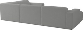 Сив ъглов диван от букле ("U" форма) Roxy – Scandic